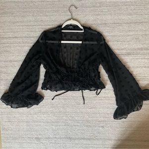 Bershka Black tie top